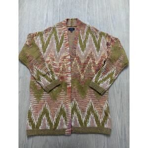 Lucky Brand Open Front Southwestern Knit Cardigan Sweater Women’s Large